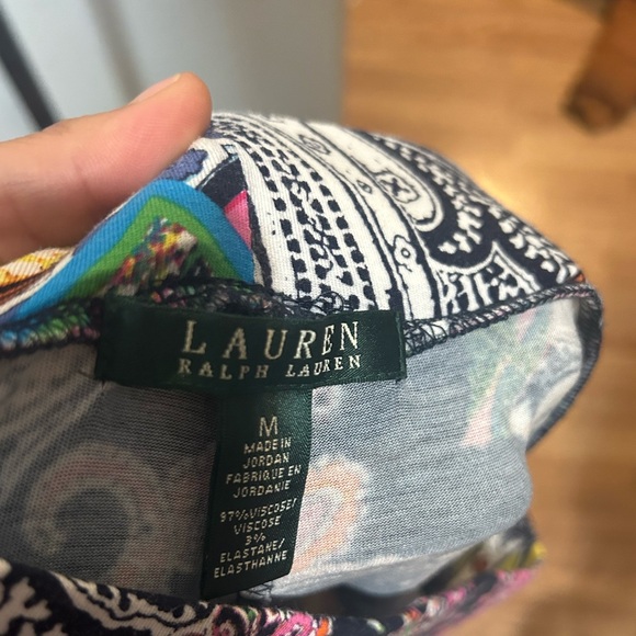 Lauren By Ralph Lauren Pull on Paisley Pants - Picture 2 of 8